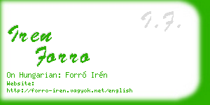 iren forro business card