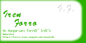 iren forro business card